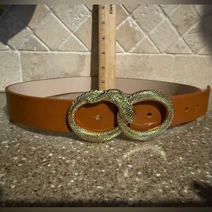 Express Tan Belt with Gold Buckle